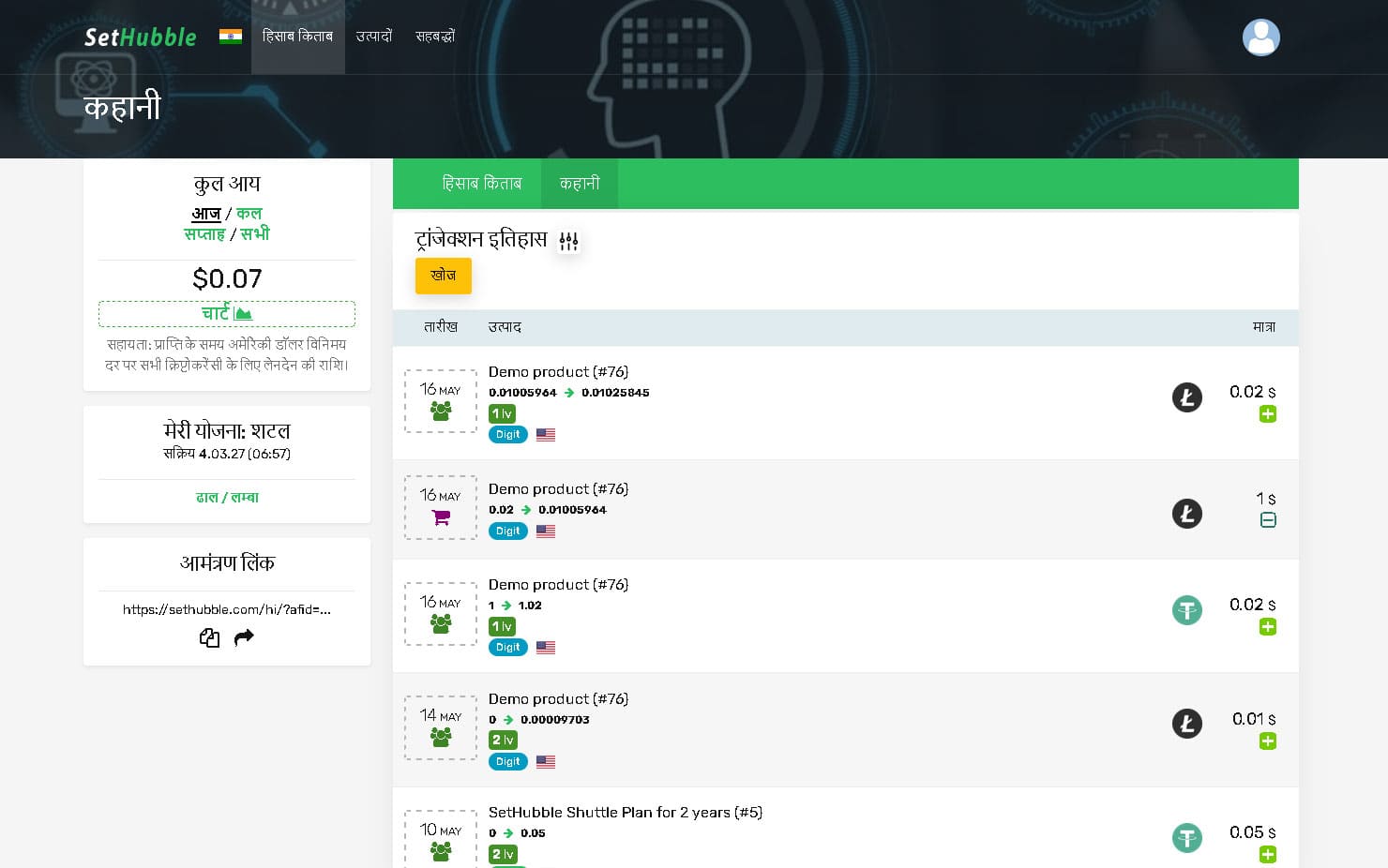विस्तृत लेनदेन इतिहास पूर्ण लेनदेन इतिहास