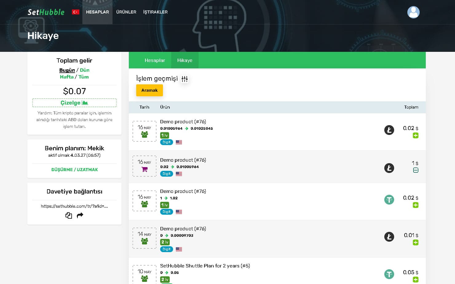 Tam İşlem Geçmişi