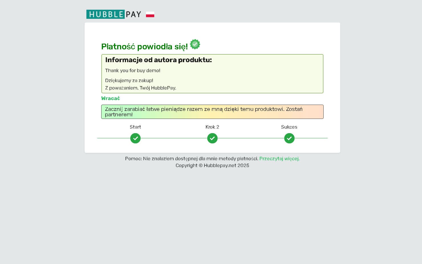 Ostatni krok. Zapłacono kryptowalutą i odebrano towar.